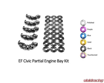 Dress Up Bolts Stage 1 Titanium Hardware Engine Bay Kit Honda Civic EF 1988-1991 - HON-031-Ti-BLK