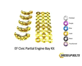 Dress Up Bolts Stage 1 Titanium Hardware Engine Bay Kit Honda Civic EF 1988-1991