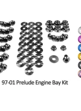 Dress Up Bolts Titanium Ti Engine Bay Kit Honda Prelude 1997-2001                                     - HON-034-Ti-BLK - Image 2