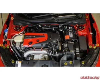 Dress Up Bolts Stage 1 Titanium Hardware Engine Bay Kit Honda Civic Type R 2017-2021 - HON-036-Ti-GLD