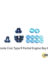 Dress Up Bolts Stage 1 Titanium Hardware Engine Bay Kit Honda Civic Type R 2017-2021                                     - HON-036-Ti-BLU - Image 2