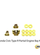 Dress Up Bolts Stage 1 Titanium Hardware Engine Bay Kit Honda Civic Type R 2017-2021                                     - HON-036-Ti-GLD - Image 2