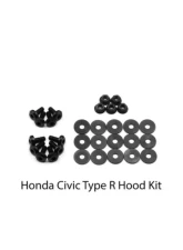 Dress Up Bolts Titanium Hardware Hood Kit Honda Civic Type R 2017-2021                                     - HON-038-Ti-BLK - Image 2