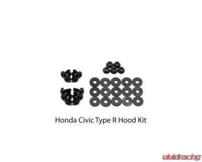 Dress Up Bolts Titanium Hardware Hood Kit Honda Civic Type R 2017-2021 - HON-038-Ti-BLK