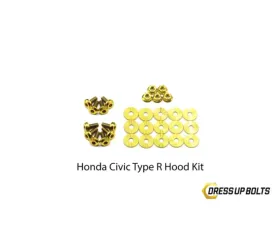 Dress Up Bolts Titanium Hardware Hood Kit Honda Civic Type R 2017-2021