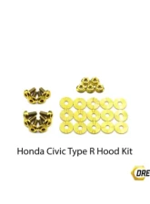 Dress Up Bolts Titanium Hardware Hood Kit Honda Civic Type R 2017-2021                                     - HON-038-Ti-GLD - Image 2