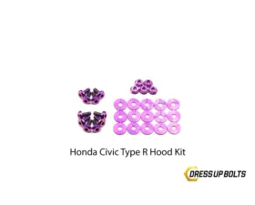 Dress Up Bolts Titanium Hardware Hood Kit Honda Civic Type R 2017-2021