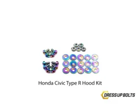 Dress Up Bolts Titanium Hardware Hood Kit Honda Civic Type R 2017-2021