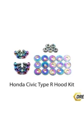Dress Up Bolts Titanium Hardware Hood Kit Honda Civic Type R 2017-2021                                     - HON-038-Ti-TB - Image 2