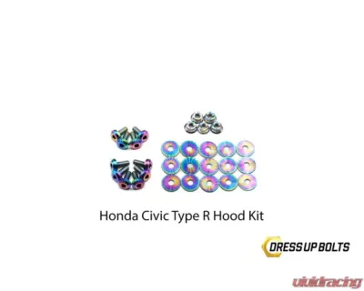 Dress Up Bolts Titanium Hardware Hood Kit Honda Civic Type R 2017-2021 - HON-038-Ti-TB