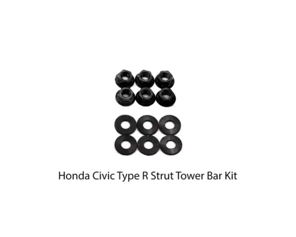 Dress Up Bolts Titanium Hardware Strut Tower Kit Honda Civic Type R 2017-2021 - HON-039-Ti-BLK