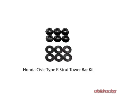 Dress Up Bolts Titanium Hardware Strut Tower Kit Honda Civic Type R 2017-2021 - HON-039-Ti-BLK
