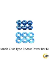 Dress Up Bolts Titanium Hardware Strut Tower Kit Honda Civic Type R 2017-2021                                     - HON-039-Ti-BLU - Image 2
