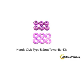 Dress Up Bolts Titanium Hardware Strut Tower Kit Honda Civic Type R 2017-2021
