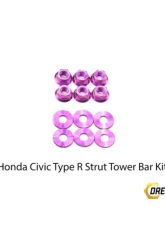 Dress Up Bolts Titanium Hardware Strut Tower Kit Honda Civic Type R 2017-2021                                     - HON-039-Ti-PRP - Image 2