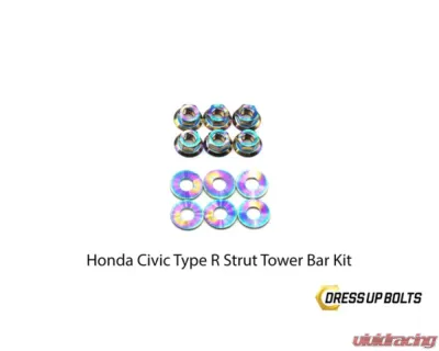 Dress Up Bolts Titanium Hardware Strut Tower Kit Honda Civic Type R 2017-2021 - HON-039-Ti-TB