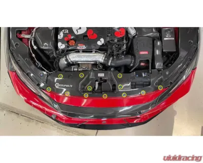 Dress Up Bolts Titanium Hardware Cooling Plate Kit Honda Civic Type R 2017-2021 - HON-041-Ti-BLK