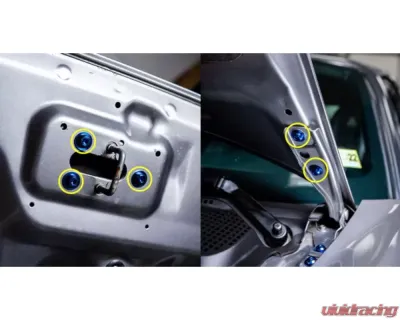 Dress Up Bolts Titanium Hardware Hood Kit Honda S2000 2000-2009 - HON-043-Ti-TB
