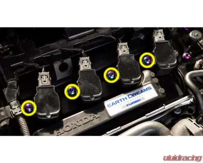 Dress Up Bolts Titanium Hardware Coil Pack Kit Honda Civic Si L15 Engine - HON-050-Ti-POL