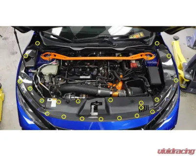 Dress Up Bolts Stage 1 Titanium Hardware Engine Bay Kit Honda Civic Si 2016-2021 - HON-056-Ti-PRP