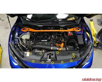 Dress Up Bolts Titanium Hardware Radiator Shroud Kit Honda Civic Si 2016-2021 - HON-060-Ti-GLD