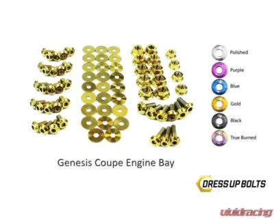 Dress Up Bolts BK Titanium Full Engine Bay Kit Hyundai Genesis Coupe 2009-2016 - HYU-001-Ti-GLD