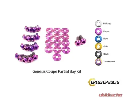 Dress Up Bolts Titanium Partial Engine Bay Kit Hyundai Genesis Coupe 2009-2016 - HYU-003-Ti-PRP