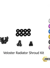Dress Up Bolts Titanium Hardware Radiator Shroud Kit Hyundai Veloster 2012-2018                                     - HYU-007-Ti-BLK - Image 2