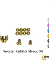 Dress Up Bolts Titanium Hardware Radiator Shroud Kit Hyundai Veloster 2012-2018                                     - HYU-007-Ti-GLD - Image 2