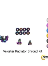 Dress Up Bolts Titanium Hardware Radiator Shroud Kit Hyundai Veloster 2012-2018                                     - HYU-007-Ti-TB - Image 2