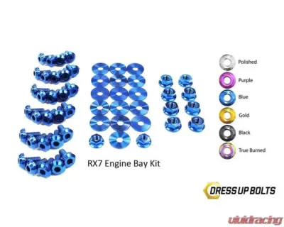 Dress Up Bolts Titanium Engine Bay Kit Mazda RX-7 FC/FC3S 1986-1991 - MAZ-008-Ti-BLU