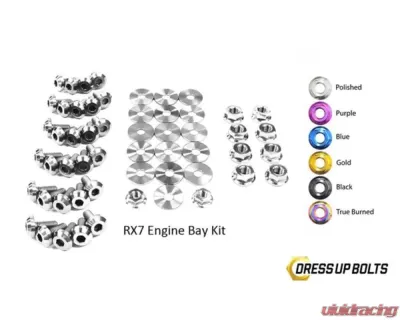 Dress Up Bolts Titanium Engine Bay Kit Mazda RX-7 FC/FC3S 1986-1991 - MAZ-008-Ti-POL
