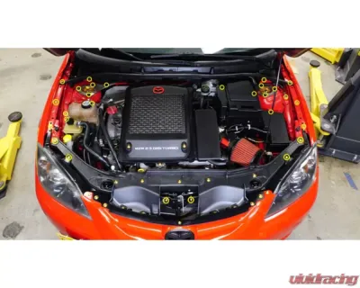 Dress Up Bolts Stage 1 Titanium Hardware Engine Bay Kit Mazda Speed3 2007-2009 - MAZ-012-Ti-TB