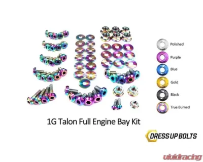 Dress Up Bolts Titanium Full Engine Bay Kit Eagle 1G Talon DSM 1990-1994 - MIT-017-Ti-TB