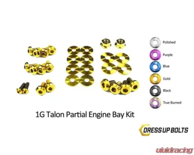 Dress Up Bolts Titanium Partial Engine Bay Kit Eagle 1G Talon DSM 1990-1994 - MIT-018-Ti-GLD