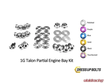 Dress Up Bolts Titanium Partial Engine Bay Kit Eagle 1G Talon DSM 1990-1994 - MIT-018-Ti-POL