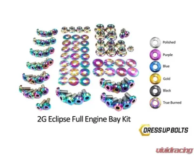 Dress Up Bolts Titanium Full Engine Bay Kit Eagle 2G Talon DSM 1995-1999 - MIT-019-Ti-TB