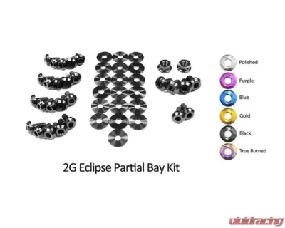 Dress Up Bolts Titanium Partial Engine Bay Kit Eagle 2G Talon DSM 1995-1999 - MIT-020-Ti-BLK