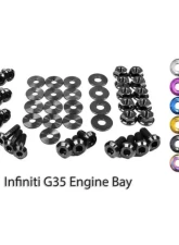 Dress Up Bolts Titanium Engine Bay Kit Infiniti G35 Coupe | Sedan 2003-2007                                     - NIS-001-Ti-BLK - Image 3
