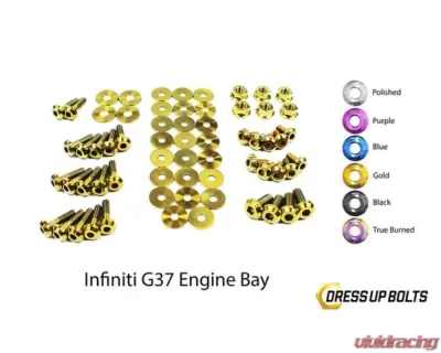 Dress Up Bolts Titanium Engine Bay Kit Infiniti G37 Coupe | Sedan 2008-2013 - NIS-005-Ti-GLD