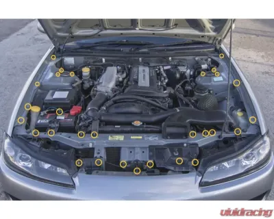 Dress Up Bolts Stage 1 Titanium Hardware Engine Bay Kit Nissan Silvia S15 1999-2002 - NIS-056-Ti-BLK