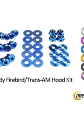 Dress Up Bolts Titanium Bolts Hood Kit Pontiac Firebird | Trans Am 1998-2002                                     - PON-002-Ti-BLU - Image 4
