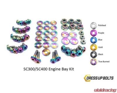Dress Up Bolts Titanium Engine Bay Kit Lexus SC300 | SC400 1992-2000 - TOY-031-Ti-TB