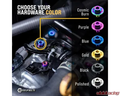 Dress Up Bolts Stage 1 Titanium Hardware Engine Bay Kit Subaru WRX 2022+ - SUB-038-Ti-BLK