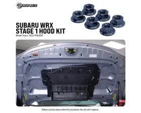 Dress Up Bolts Stage 1 Titanium Hardware Hood Kit Subaru WRX 2022+