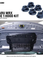 Dress Up Bolts Stage 1 Titanium Hardware Hood Kit Subaru WRX 2022+                                     - SUB-040-Ti-TB - Image 4