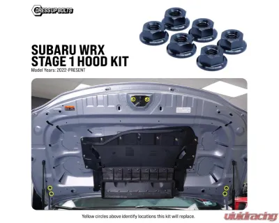 Dress Up Bolts Stage 1 Titanium Hardware Hood Kit Subaru WRX 2022+ - SUB-040-Ti-TB
