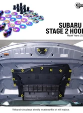 Dress Up Bolts Stage 2 Titanium Hardware Hood Kit Subaru WRX 2022+                                     - SUB-041-Ti-GLD - Image 5