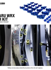 Dress Up Bolts Titanium Hardware Door Kit Subaru WRX 2022+                                     - SUB-042-Ti-TB - Image 4