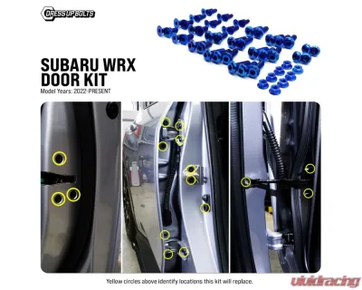 Dress Up Bolts Titanium Hardware Door Kit Subaru WRX 2022+ - SUB-042-Ti-TB